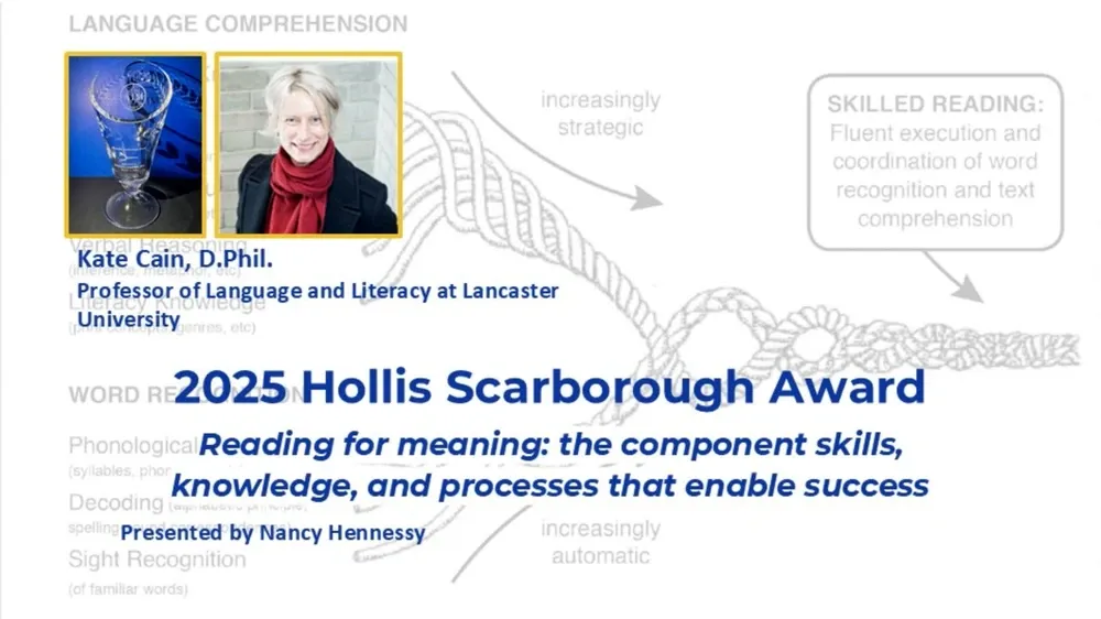 video: 2025 Symposium: 6. Reading for Meaning with 2025 Hollis Scarborough Award Recipient Dr. Kate Cain