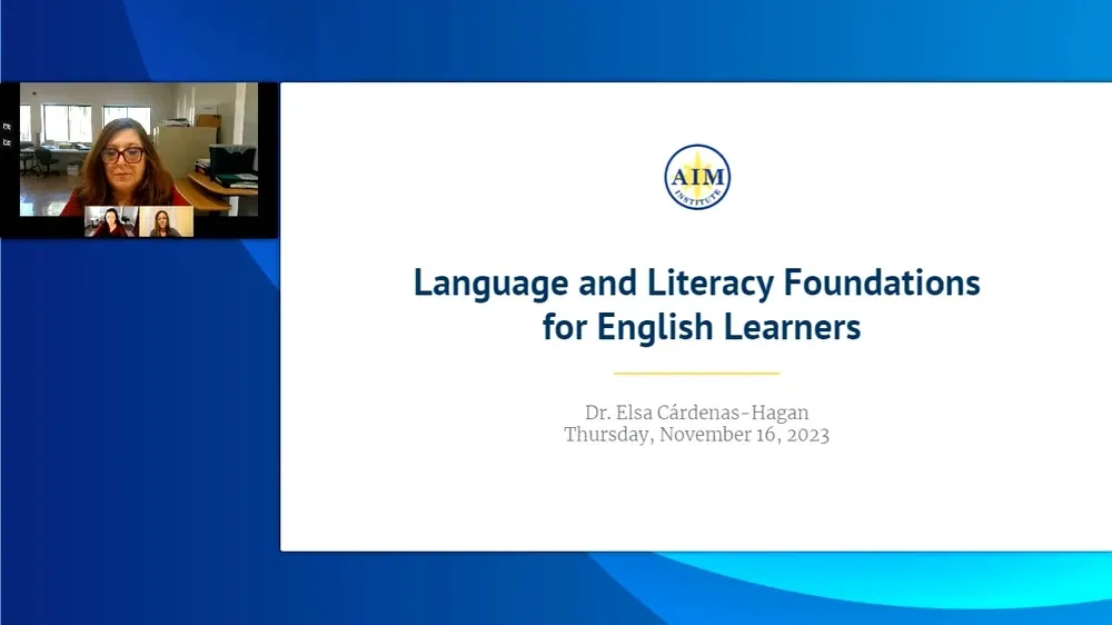 Preview of video titled "Language and Literacy Foundations for English Learners with Dr. Elsa Cárdenas-Hagan."