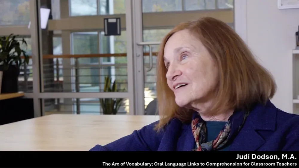 Judi Dodson, M.A., discusses vocabulary oral language links to comprehension for classroom teachers.