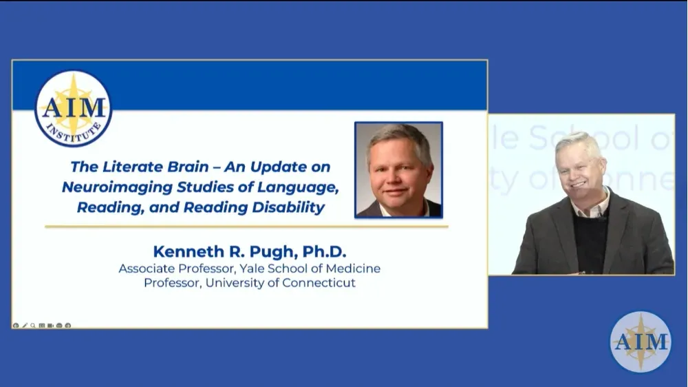 Preview of video titled "The Literate Brain: An Update on Neuroimaging Studies of Language, Reading, and Reading Disability.""