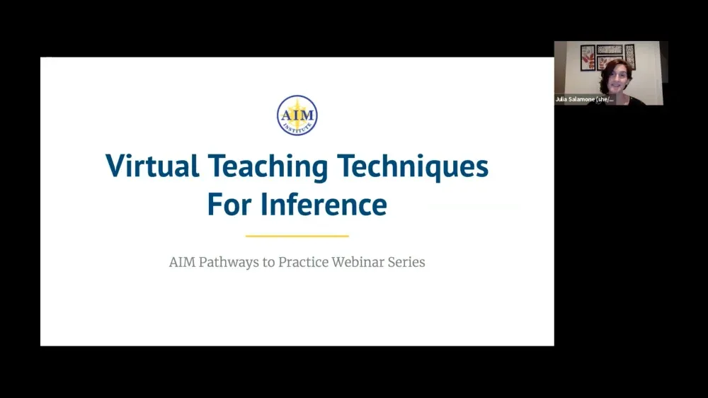 Preview of video titled "Virtual Teaching Techniques for Inference (Part 1)."