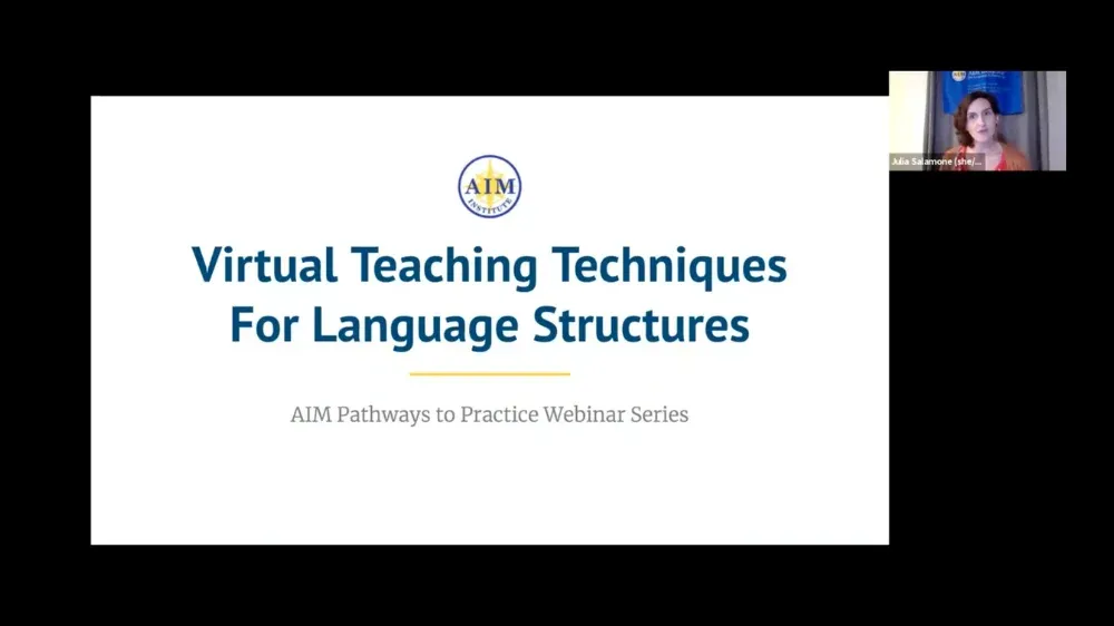 Preview of video titled "Virtual Teaching Techniques for Language Structures with Julia Salamone."