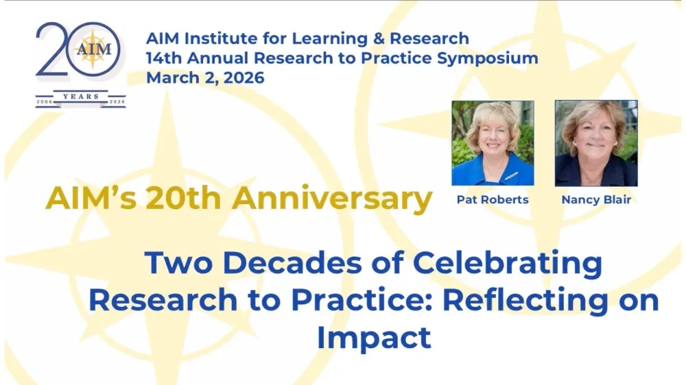 Preview of video titled "Welcome to AIM's 14th Annual Research to Practice Symposium."