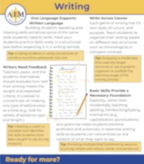 Writing And Lessning Writing