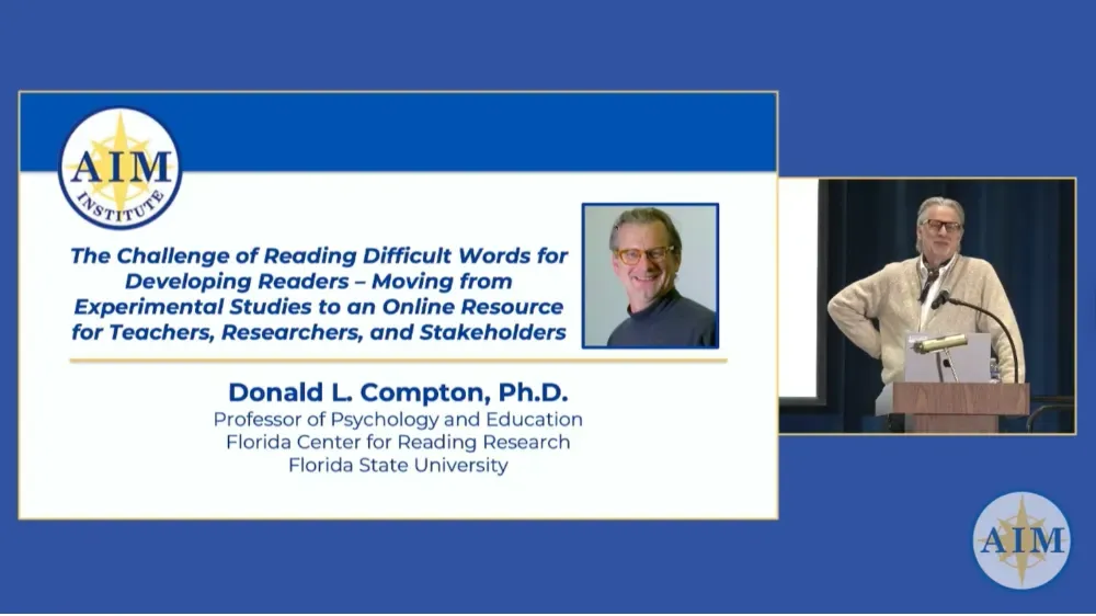 Preview of video titled "he Challenge of Reading Difficult Words for Developing Readers: Moving from Experimental Studies to an Online Resource for Teachers, Researchers, and Stakeholders."